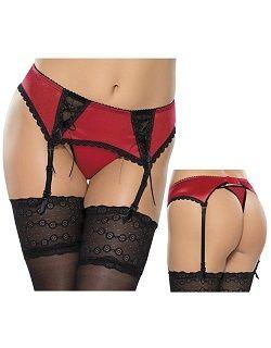 Stringi i pas Suspenderbelt and String Red